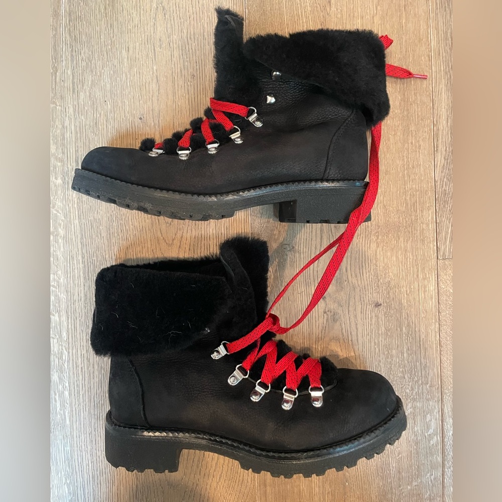 🟦J Crew Black Suede & Sheepskin Nordic Boots